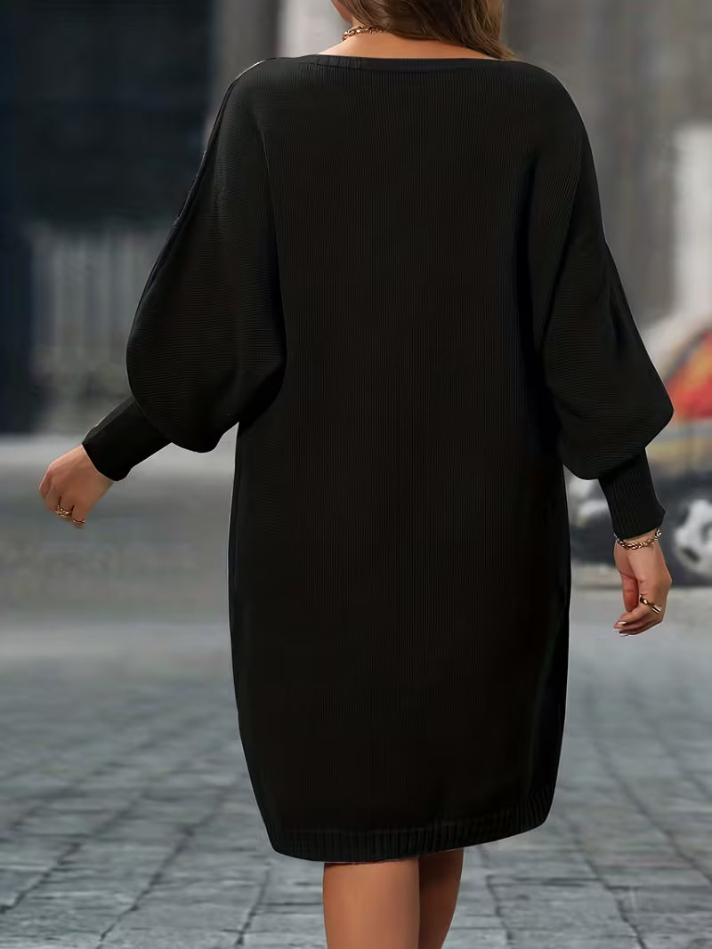 Enkeleida - Rombe Geometrisk Mønster Vinter Kjole