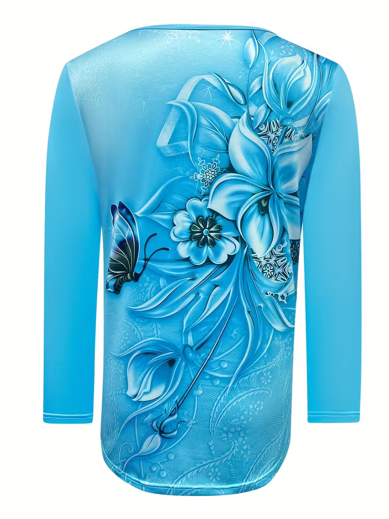 Ljiljana – Fasjonabel Topp Med Blomstertrykk