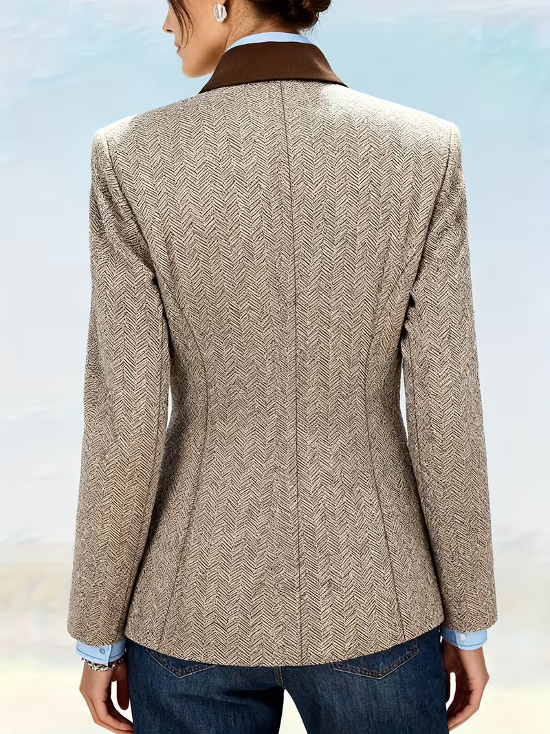 Yessica – Langermet Kåpe med Stripemønster