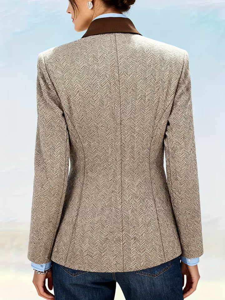 Yessica – Langermet Kåpe med Stripemønster