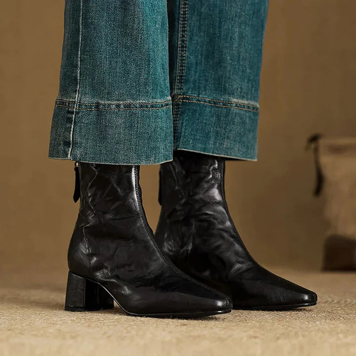 Selmia – Uformelle Ankelstøvler Med Firkantet Tå