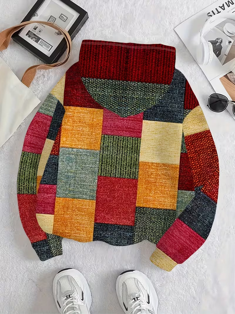 Nyara - Sweatshirt med Geometriske Mønstre