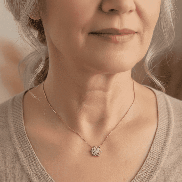 Nyellain - Krystallkjede med Glitrende Snøfnugg