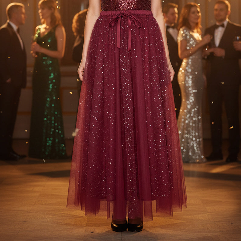 Pnina - Stilig Glitrende Topp og Tyllskjørt